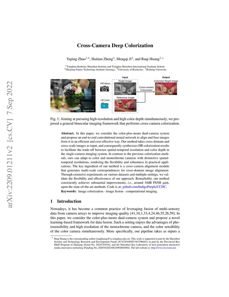 Cross-Camera Deep Colorization